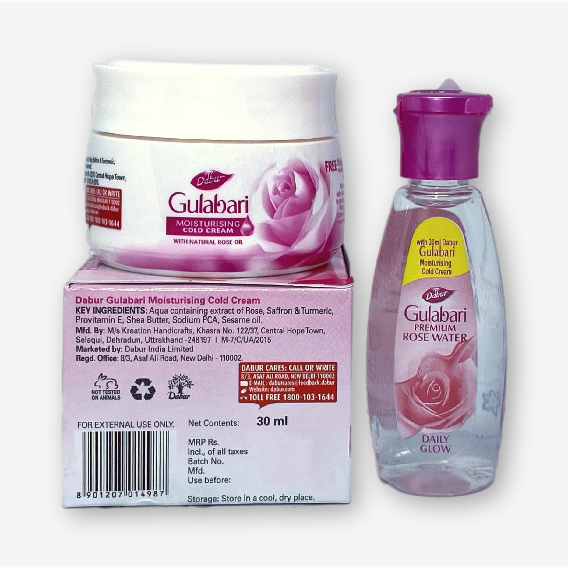 Gulabari Dabur Cold Cream & Rose Water Combo 55ml